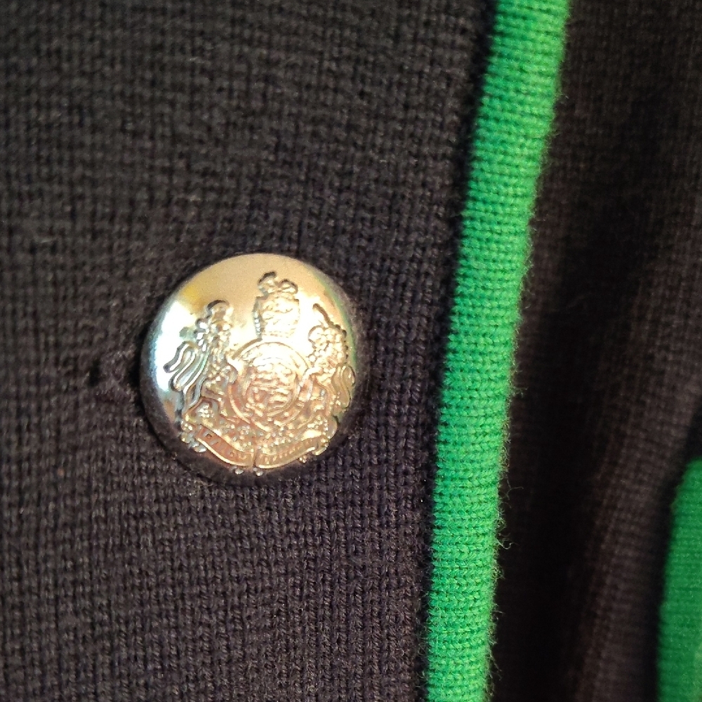 Women's Navy Blazer with Green Trim - Picture 4 of 4